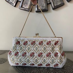 Stunning vintage clutch purse bag with embroidery
